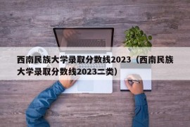 西南民族大学录取分数线2023（西南民族大学录取分数线2023二类）