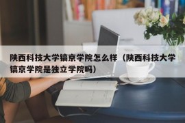 陕西科技大学镐京学院怎么样（陕西科技大学镐京学院是独立学院吗）