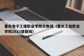 重庆电子工程职业学院分数线（重庆工信职业学院2023录取线）