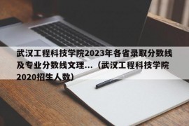 武汉工程科技学院2023年各省录取分数线及专业分数线文理...（武汉工程科技学院2020招生人数）