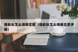 提前批怎么填报志愿（提前批怎么填报志愿步骤）