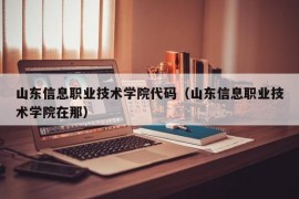 山东信息职业技术学院代码（山东信息职业技术学院在那）