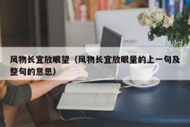 风物长宜放眼望（风物长宜放眼量的上一句及整句的意思）