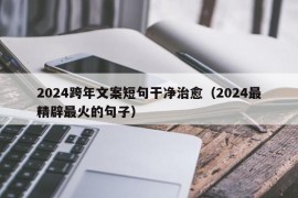 2024跨年文案短句干净治愈（2024最精辟最火的句子）