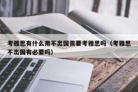 考雅思有什么用不出国需要考雅思吗（考雅思不出国有必要吗）