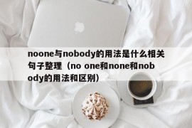 noone与nobody的用法是什么相关句子整理（no one和none和nobody的用法和区别）