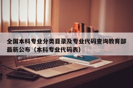 全国本科专业分类目录及专业代码查询教育部最新公布（本科专业代码表）