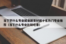 当下学什么专业就业前景好前十名热门专业推荐（当下什么专业比较吃香）