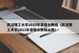 武汉理工大学2023年录取分数线（武汉理工大学2023年录取分数线山西）