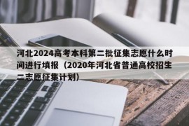 河北2024高考本科第二批征集志愿什么时间进行填报（2020年河北省普通高校招生二志愿征集计划）