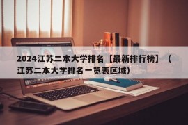 2024江苏二本大学排名【最新排行榜】（江苏二本大学排名一览表区域）