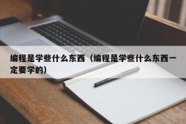 编程是学些什么东西（编程是学些什么东西一定要学的）