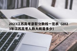 2023江苏高考录取分数线一览表（2023年江苏高考人数大概是多少）