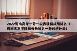 2022河南高考一分一段表理科成绩排名（河南省高考理科分数排名一分段统计表）