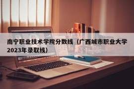 南宁职业技术学院分数线（广西城市职业大学2023年录取线）