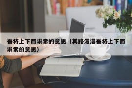 吾将上下而求索的意思（其路漫漫吾将上下而求索的意思）