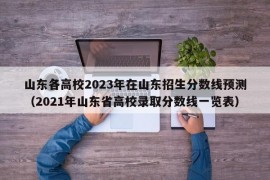 山东各高校2023年在山东招生分数线预测（2021年山东省高校录取分数线一览表）