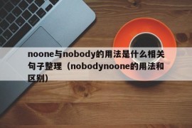 noone与nobody的用法是什么相关句子整理（nobodynoone的用法和区别）