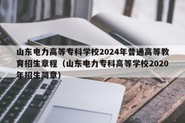 山东电力高等专科学校2024年普通高等教育招生章程（山东电力专科高等学校2020年招生简章）