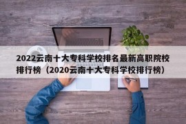 2022云南十大专科学校排名最新高职院校排行榜（2020云南十大专科学校排行榜）