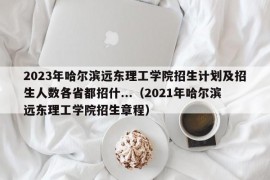 2023年哈尔滨远东理工学院招生计划及招生人数各省都招什...（2021年哈尔滨远东理工学院招生章程）