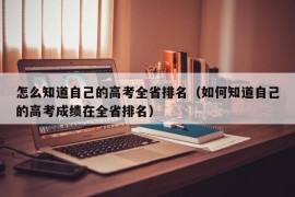 怎么知道自己的高考全省排名（如何知道自己的高考成绩在全省排名）