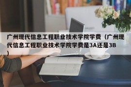 广州现代信息工程职业技术学院学费（广州现代信息工程职业技术学院学费是3A还是3B）