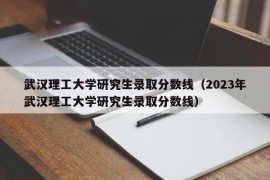 武汉理工大学研究生录取分数线（2023年武汉理工大学研究生录取分数线）