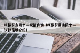 红楼梦金陵十二钗都有谁（红楼梦里金陵十二钗都是谁介绍）